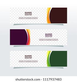 Abstract Web banner design background or header Templates in transparent background