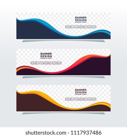 Abstract Web banner design background or header Templates in transparent background