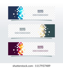 Abstract Web banner design background or header Templates in transparent background