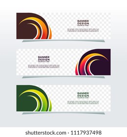 Abstract Web banner design background or header Templates in transparent background