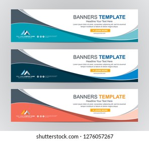 Modelos de cabeçalho ou plano de fundo de design de banner da Web abstrato