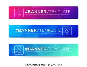 Abstract Web banner design background or header Templates. Fluid gradient shapes composition with colorful bright colors