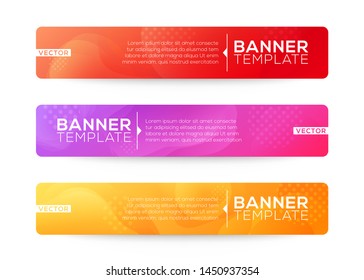 Abstract Web banner design background or header Templates. Fluid gradient shapes composition with colorful bright colors