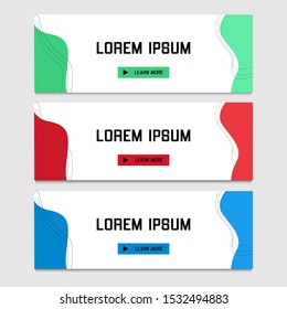 Abstract Web banner design background or header Templates. Abstract fluid banner.
