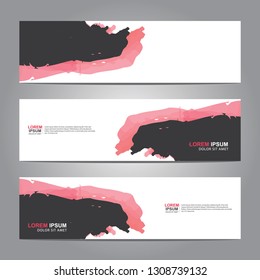 abstract web banner design template with watercolor