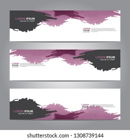 abstract web banner design template with watercolor