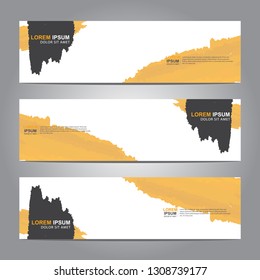 abstract web banner design template with watercolor