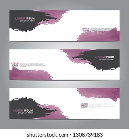 abstract web banner design template with watercolor