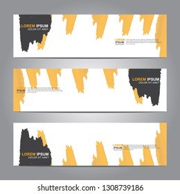 abstract web banner design template with watercolor