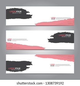 abstract web banner design template with watercolor