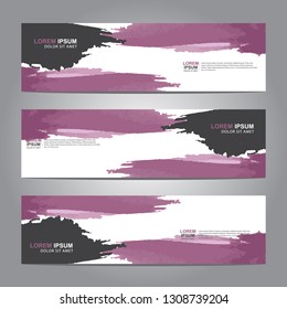 abstract web banner design template with watercolor