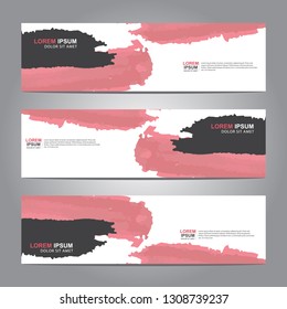 abstract web banner design template with watercolor