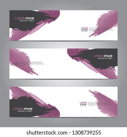abstract web banner design template with watercolor