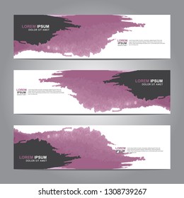 abstract web banner design template with watercolor