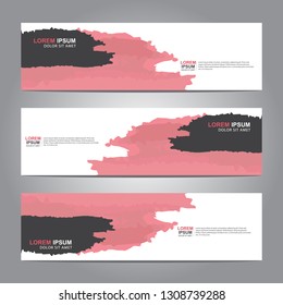 abstract web banner design template with watercolor
