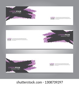 abstract web banner design template with watercolor