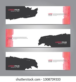 abstract web banner design template with watercolor