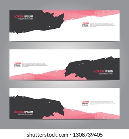 abstract web banner design template with watercolor