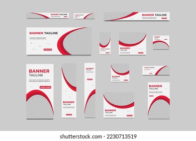 Abstract web banner design template Set, Horizontal header web banner. Modern cover header background for website design, Social Media Cover ads banner template