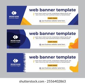 Abstract Web banner design template. horizontal business website banner design .