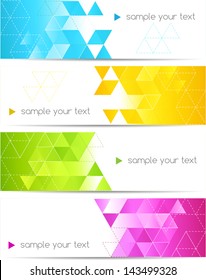 Abstract web banner with geometric shape background