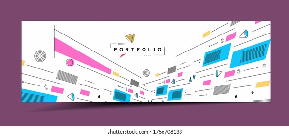Resumen del arte de la línea de banner web con el espacio del texto, ilustración vectorial Diseño.