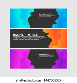 Abstract web banner with liquid style, banner vektor combination black and gradient color