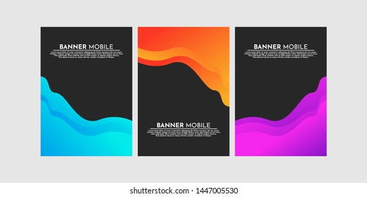 Abstract web banner with liquid style, banner vektor combination black and gradient color