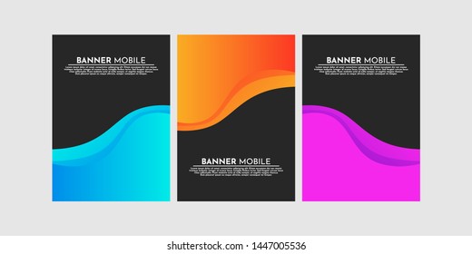 Abstract web banner with liquid style, banner vektor combination black and gradient color