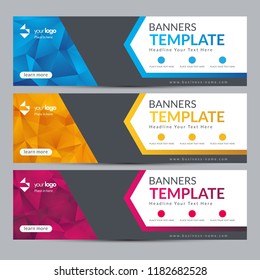 Abstract web banner template design background with Lowpoly background Design