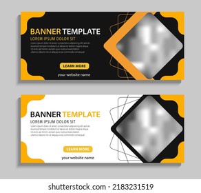 Abstract web banner template design. Horizontal banner with place for pictures. Business cover layout design