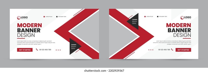 Abstract Web Banner Template with Modern Elements and Triangle Shapes Background, Social Media Cover ads Banner Vector Layout Design, Cover Header Background for Website Design