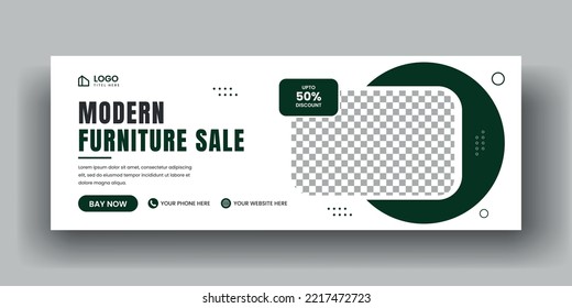 Abstract web banner template. social media sale cover banner layout. Horizontal website header or furniture, fashion, business, interior web header