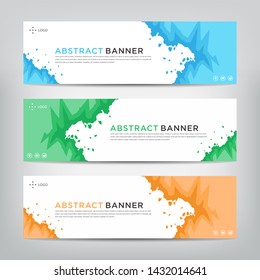 abstract web banner template 
with three color options, 
vector illustration