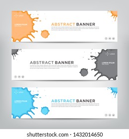 abstract web banner template 
with three color options, 
vector illustration