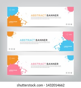 abstract web banner template 
with three color options, 
vector illustration