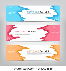 abstract web banner template 
with three color options, 
vector illustration