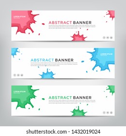 abstract web banner template 
with three color options, 
vector illustration