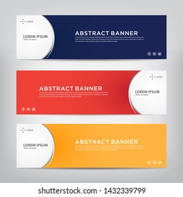 abstract web banner template 
with three color options, 
vector illustration
