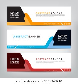 abstract web banner template 
with three color options, 
vector illustration