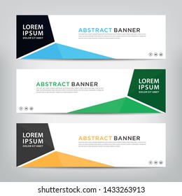 abstract web banner template 
with three color options, 
vector illustration