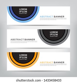 abstract web banner template 
with three color options, 
vector illustration