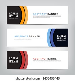 abstract web banner template 
with three color options, 
vector illustration