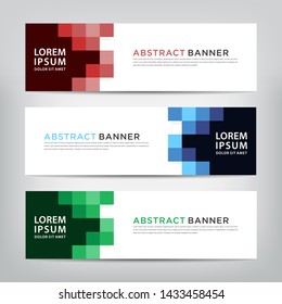 abstract web banner template 
with three color options, 
vector illustration