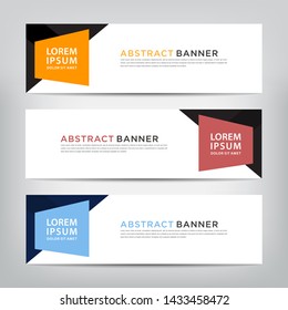 abstract web banner template 
with three color options, 
vector illustration