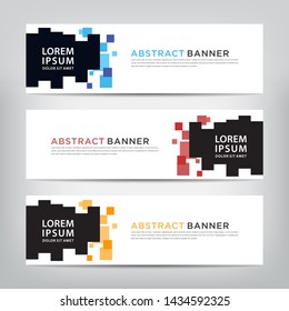 abstract web banner template 
with three color options, 
vector illustration