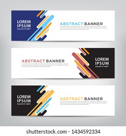 abstract web banner template 
with three color options, 
vector illustration