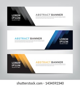 abstract web banner template 
with three color options, 
vector illustration