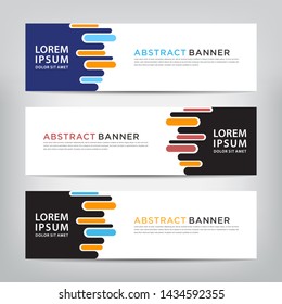abstract web banner template 
with three color options, 
vector illustration