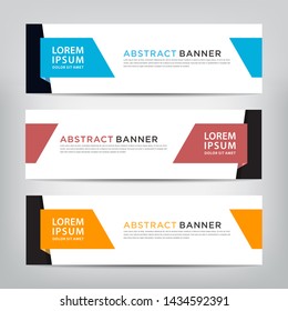 abstract web banner template 
with three color options, 
vector illustration